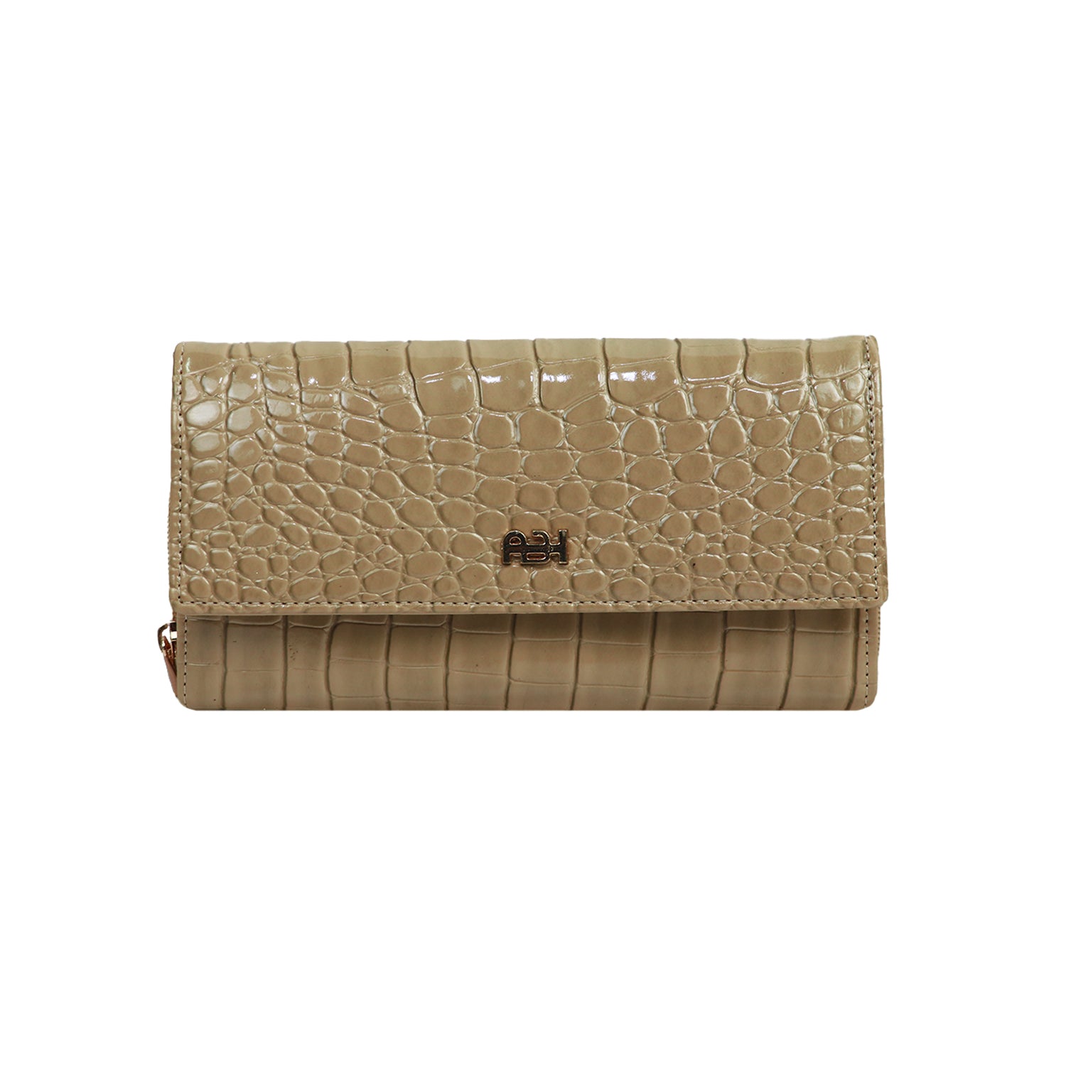 A sleek and functional wallet clutch with elegant texture and organized storage - camel brown