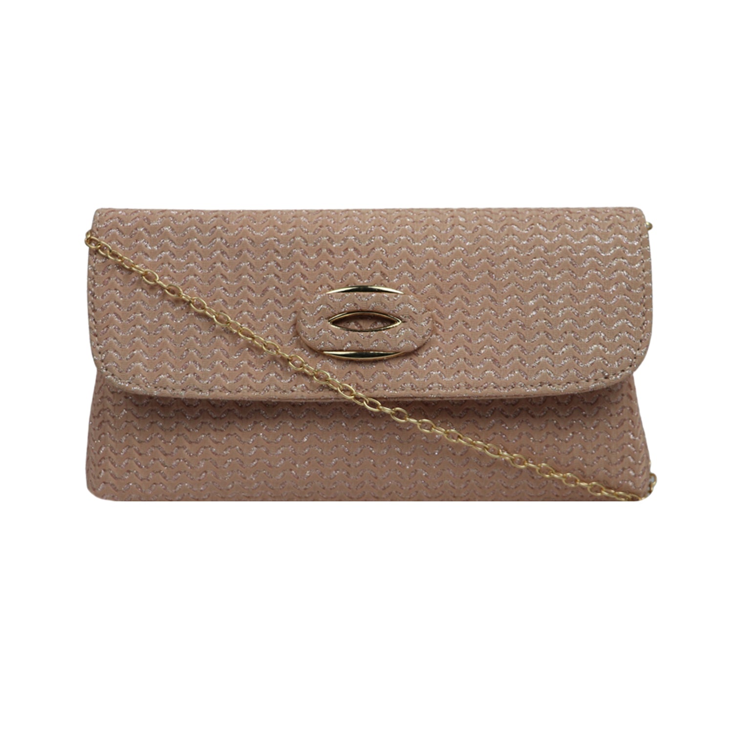 Patterned Clutch Bag for Women | Elegant Party Sling Clutch with Chain Strap - Pink