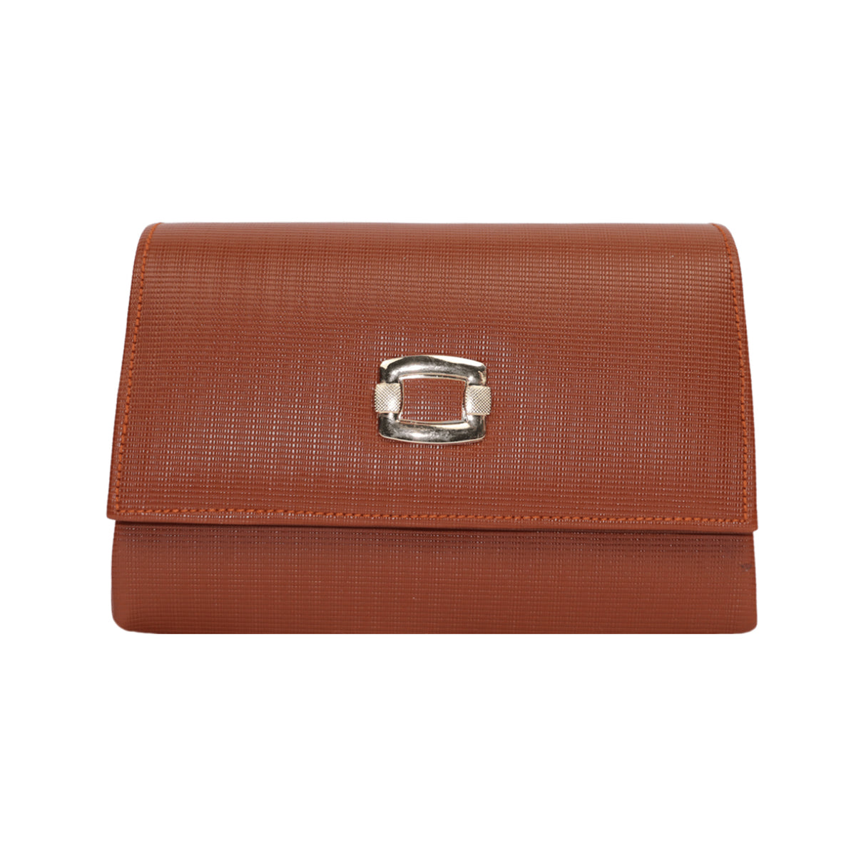 Textured Brown Sling Bag with Chain Strap