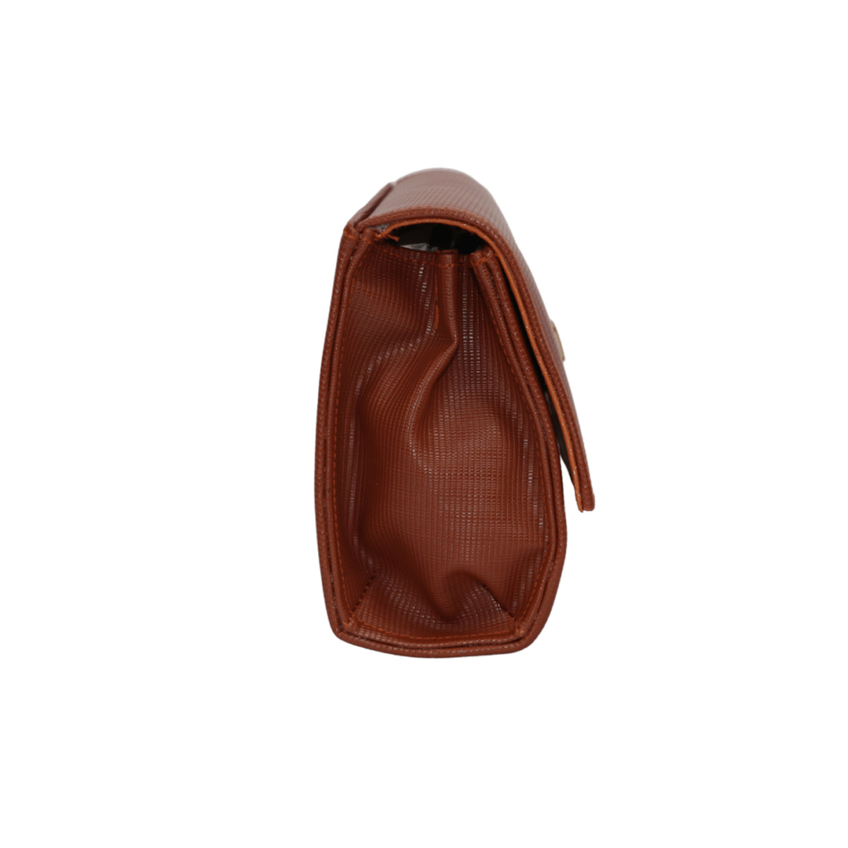 Textured Brown Sling Bag with Chain Strap