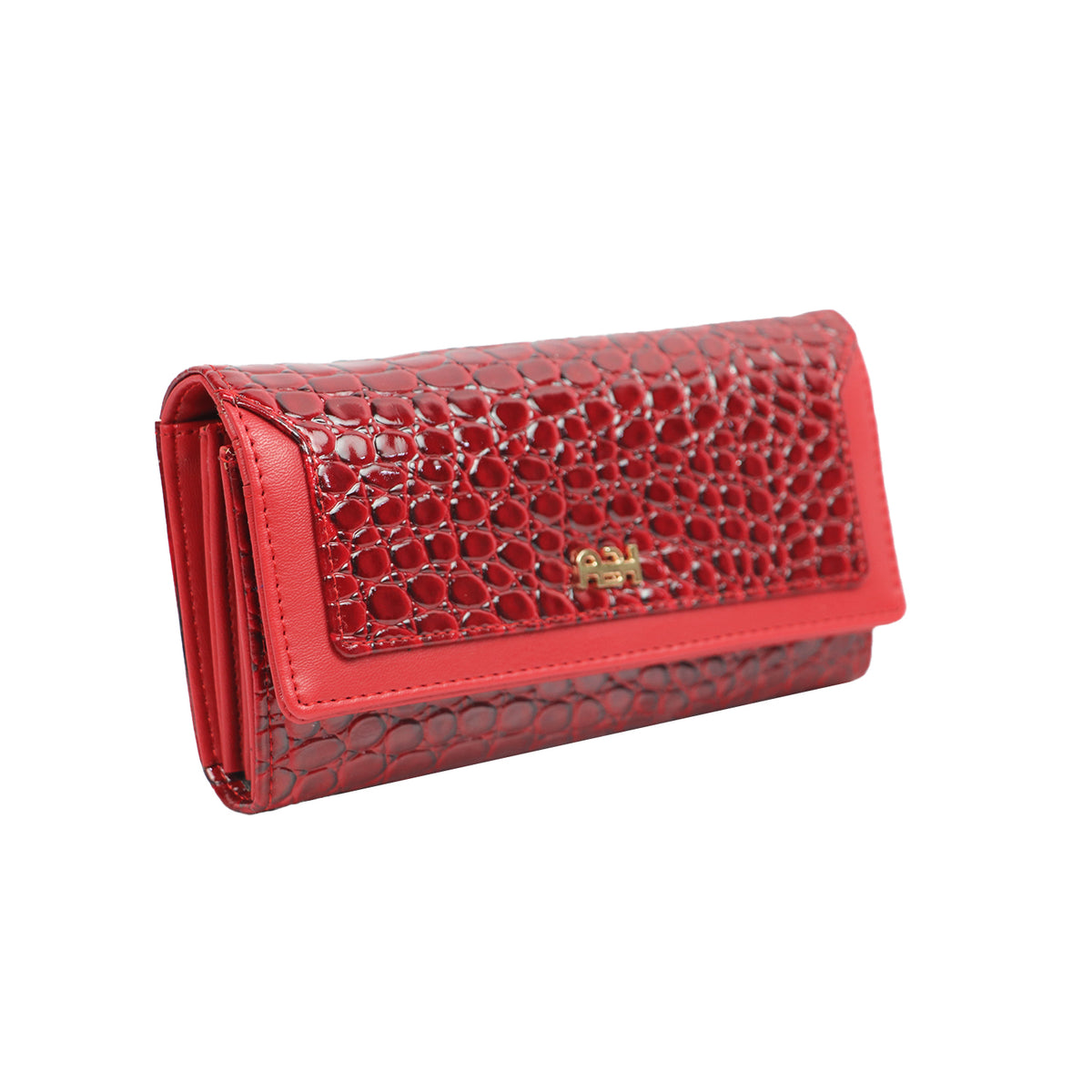 Crocodile Texture Long Wallet with Zipper Pocket and Card Slots