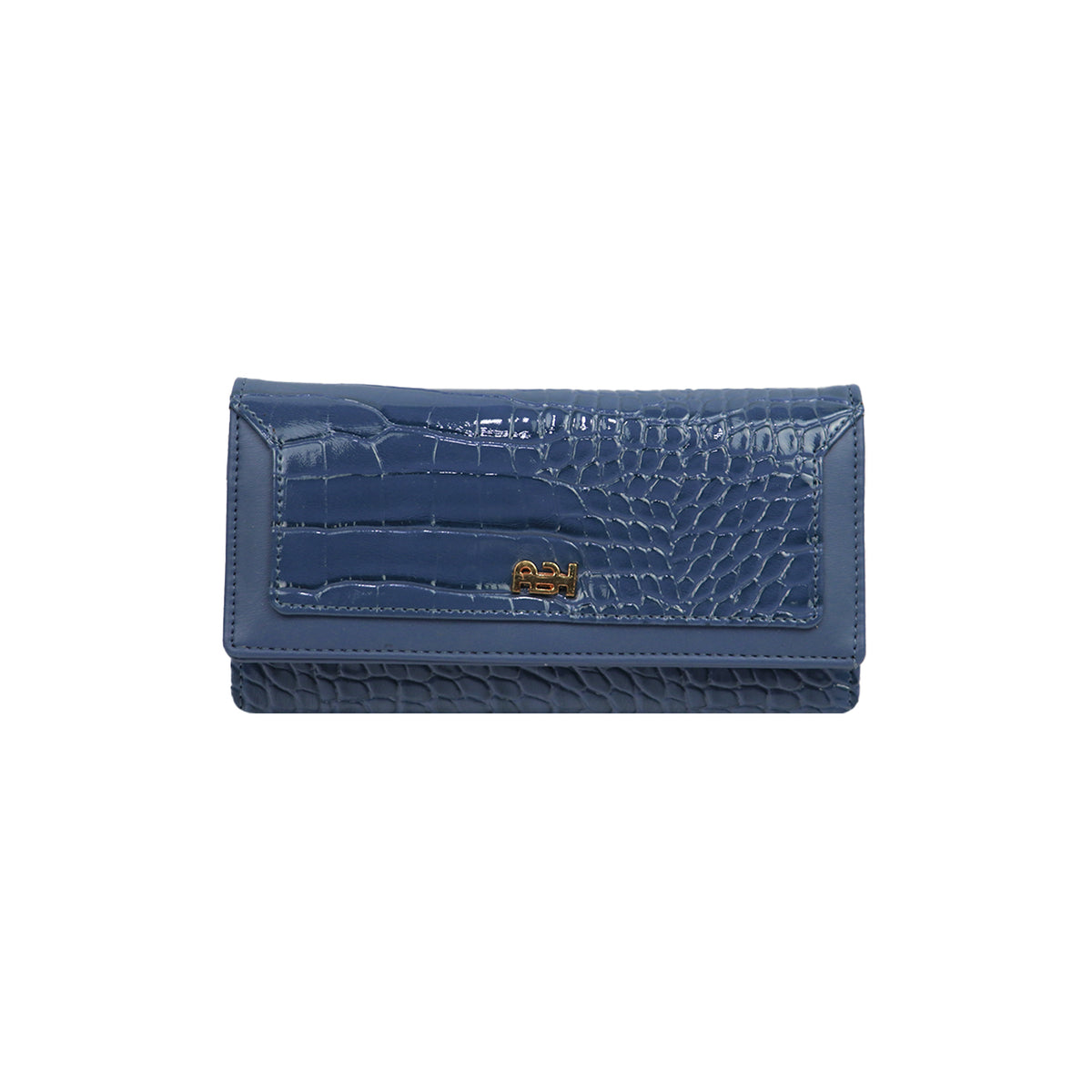 Crocodile Texture Long Wallet with Zipper Pocket and Card Slots