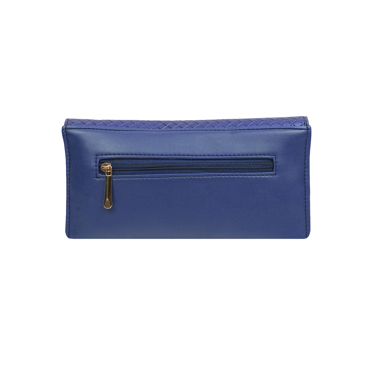 Textured Clutch Wallet with Chain Strap and Tassel Zipper Pocket