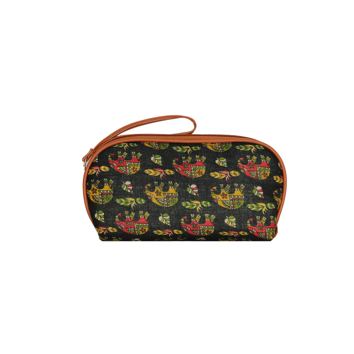 Printed Cosmetic Makeup Pouch Travel Organizer Bag with Wrist Strap