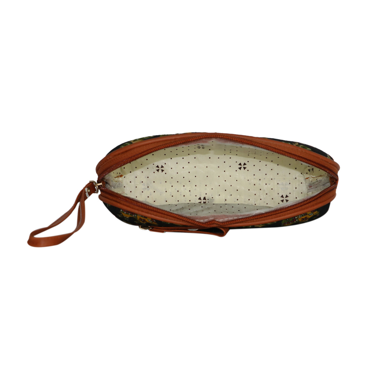 Printed Cosmetic Makeup Pouch Travel Organizer Bag with Wrist Strap