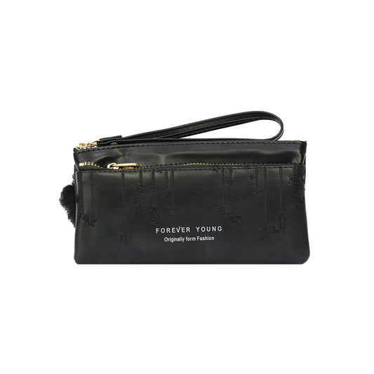 Wristlet Cosmetic Pouch Makeup Organizer with Zipper and Pom Pom