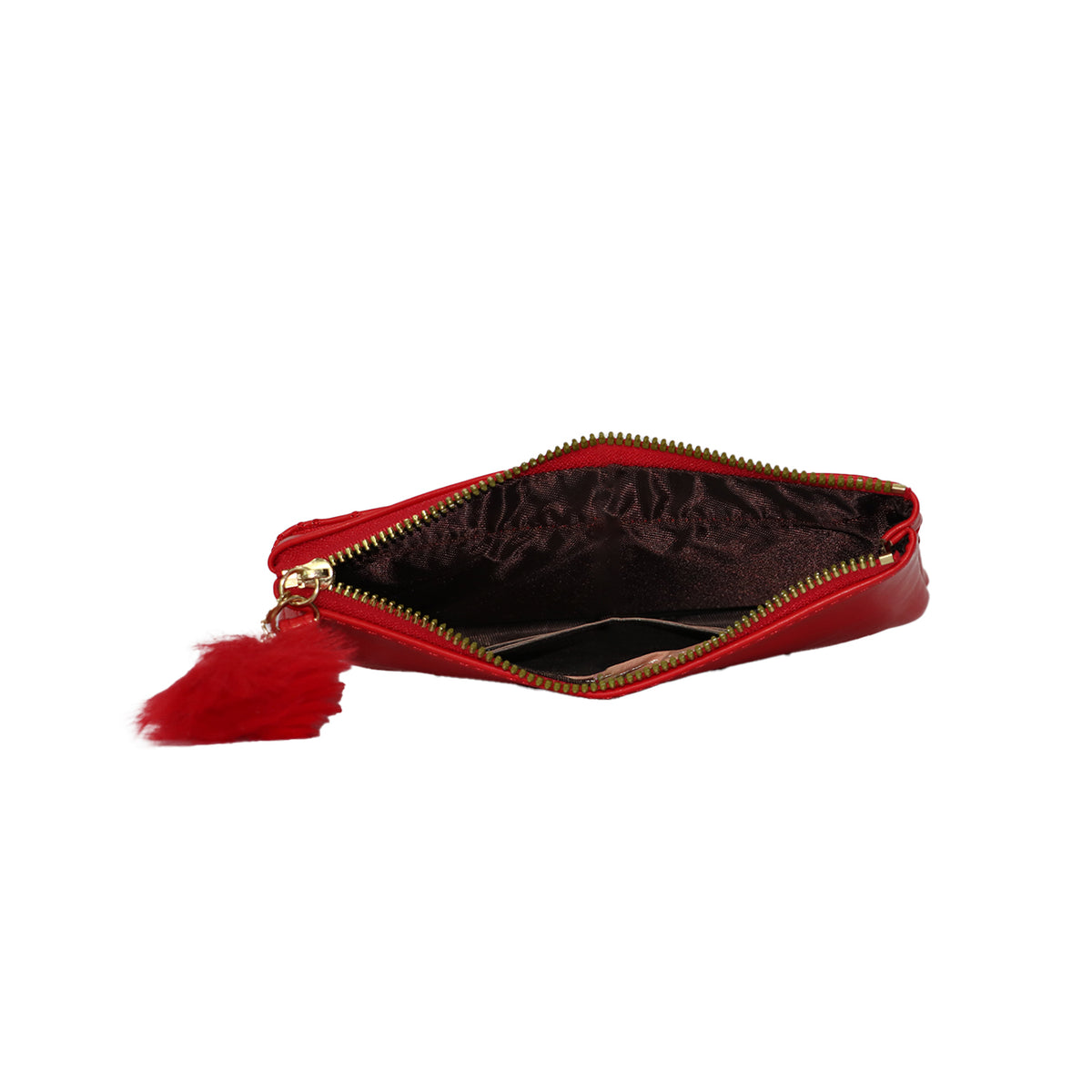 Wristlet Cosmetic Pouch Makeup Organizer with Zipper and Pom Pom