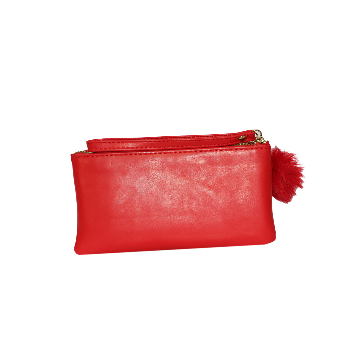 Wristlet Cosmetic Pouch Makeup Organizer with Zipper and Pom Pom