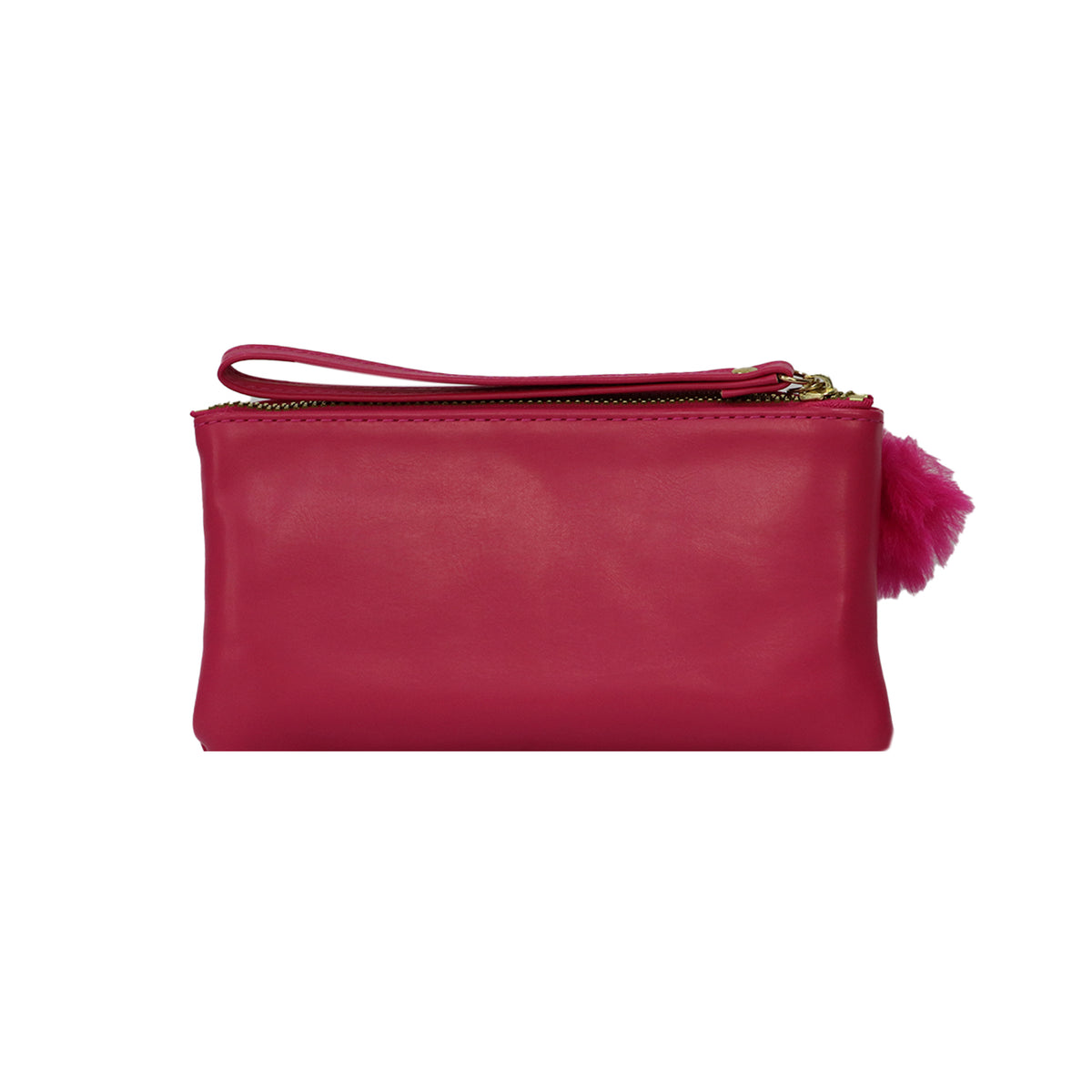 Wristlet Cosmetic Pouch Makeup Organizer with Zipper and Pom Pom