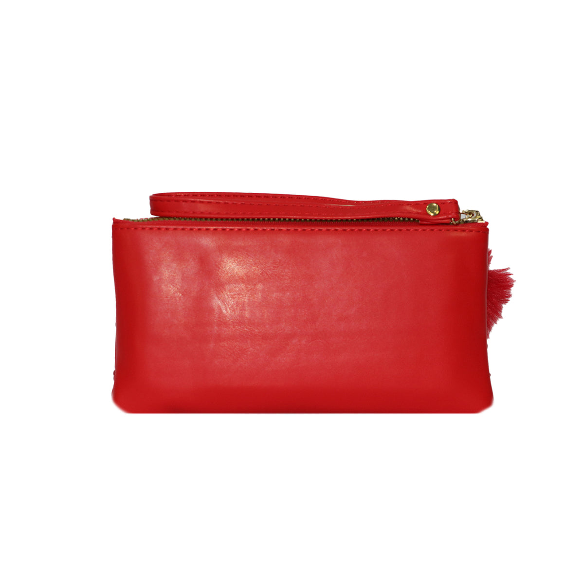 Wristlet Cosmetic Pouch Makeup Organizer with Zipper and Pom Pom