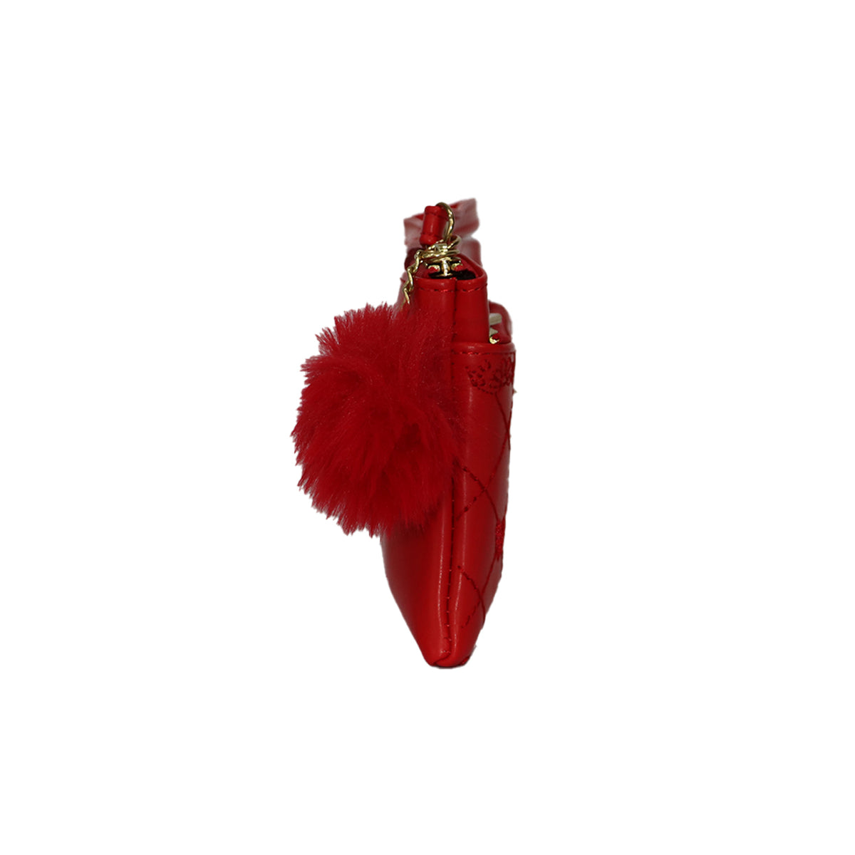 Wristlet Cosmetic Pouch Makeup Organizer with Zipper and Pom Pom