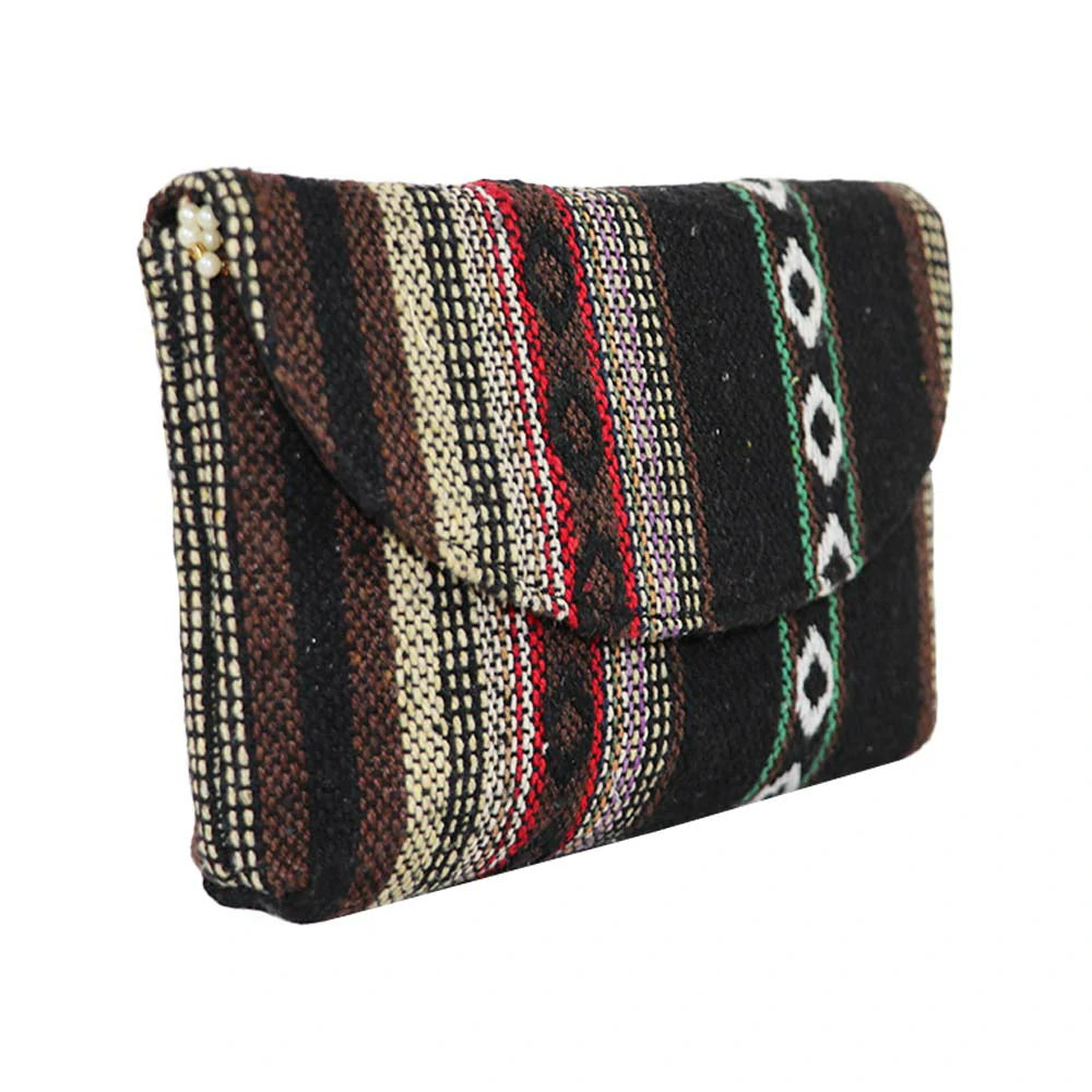 Women’s Multicolor Embroidered Clutch with Detachable Chain Strap