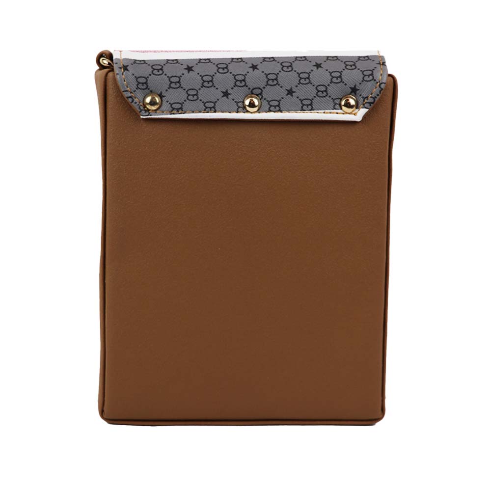 Texture Sling Bag with Gold Chain Strap