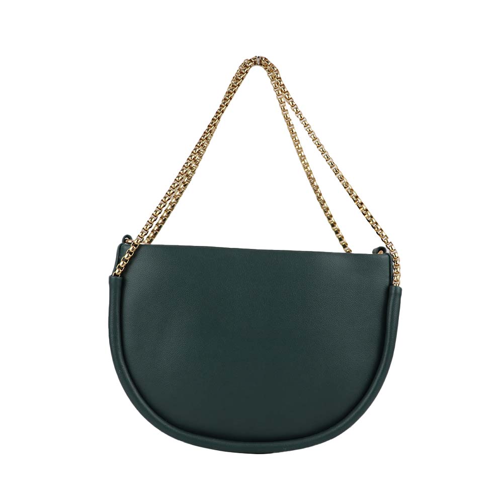 Semi Circle Sling Bag with Gold Chain Strap