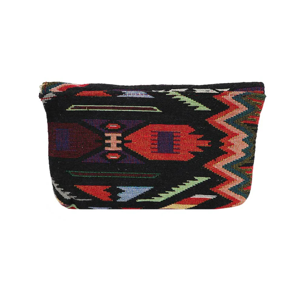 Women’s Multicolor Embroidered Clutch with Detachable Chain Strap