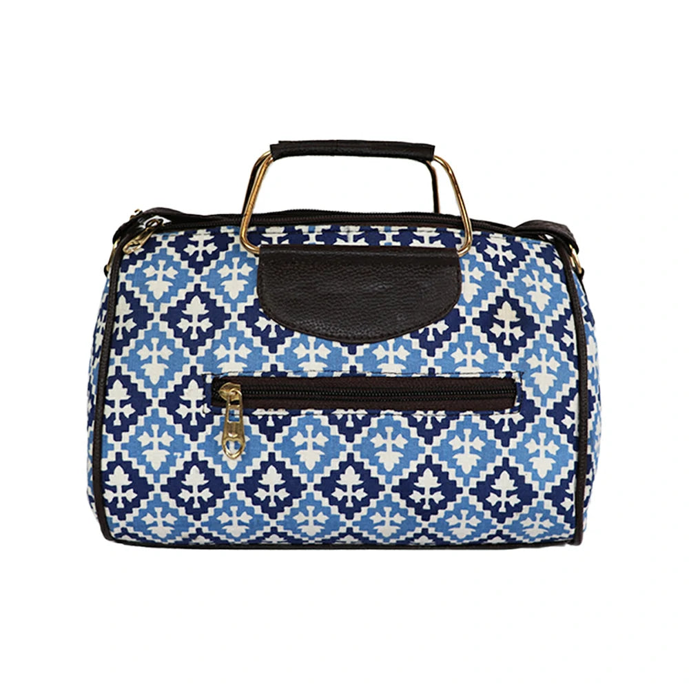 Women Red Printed Duffle Handbag with Sling Strap & Metal Handle – Travel & Everyday Stylish Bag