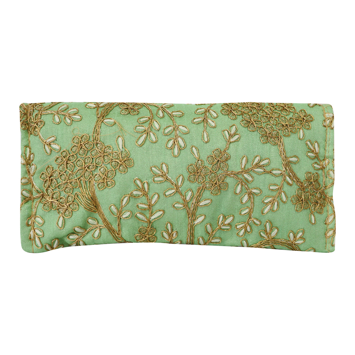 Women’s Woven Flap Clutch with Detachable Chain Strap