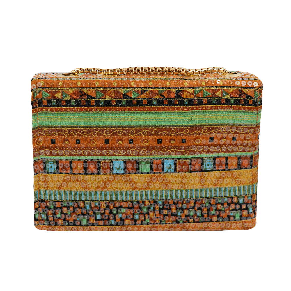 Clutch Bag with Gold Chain Strap Stylish Party Handbag