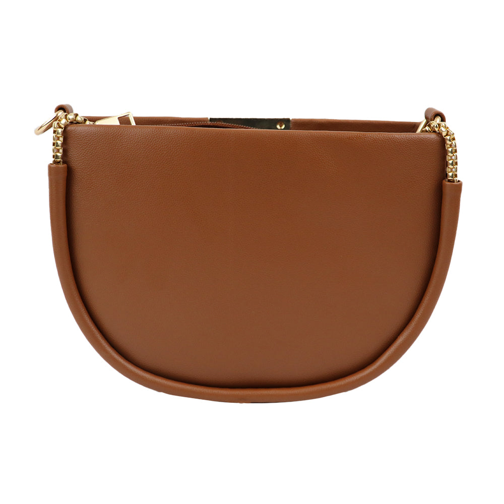 Semi Circle Sling Bag with Gold Chain Strap