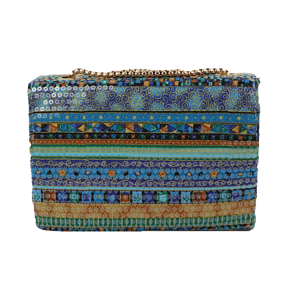 Clutch Bag with Gold Chain Strap Stylish Party Handbag