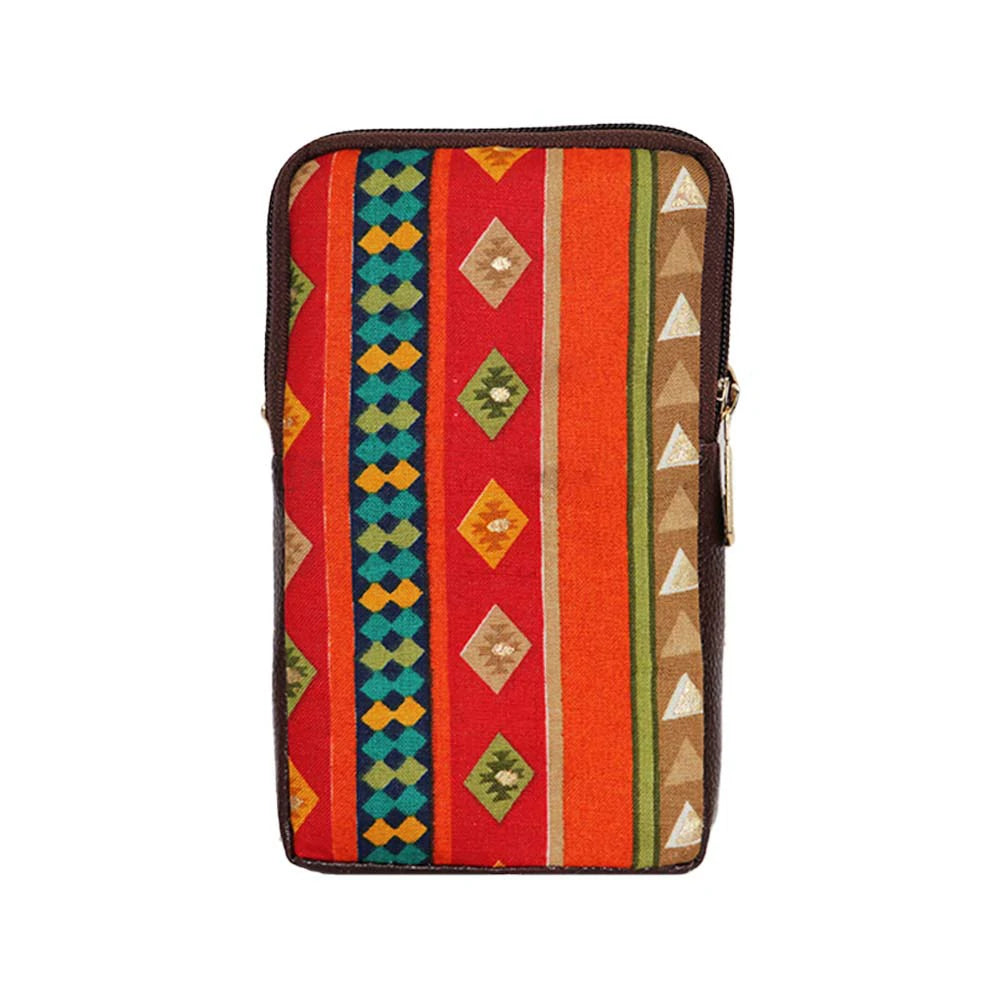 Multicolor Printed Sling Bag with Dual Zipper