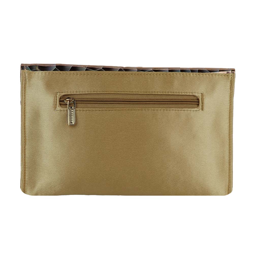 Texture Clutch Sling Bag with Gold Chain Strap Party clutch