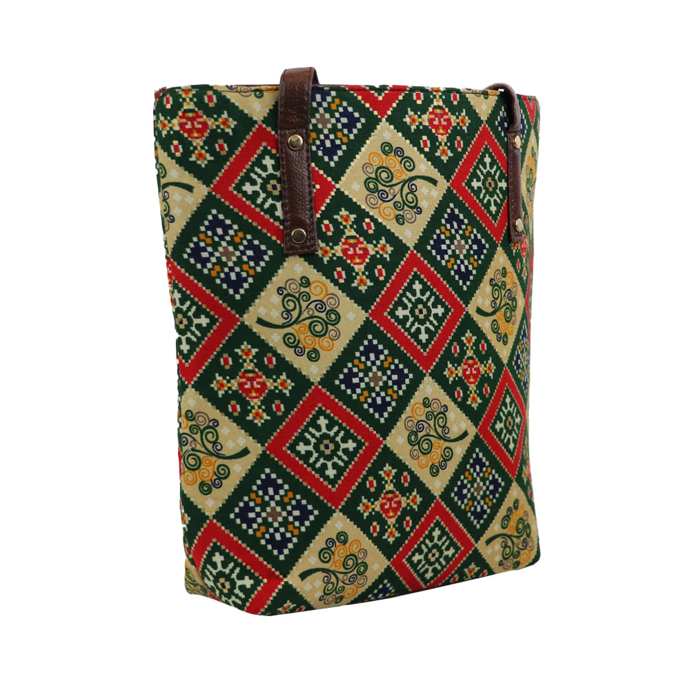 Printed Tote Bag for Women with Matching Pouch | Spacious Everyday Handbag