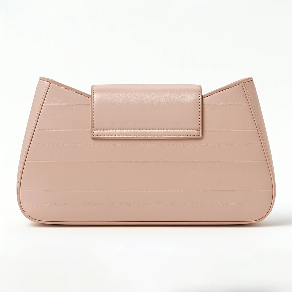 Blush Braided Handle Shoulder Bag with Chain Detail