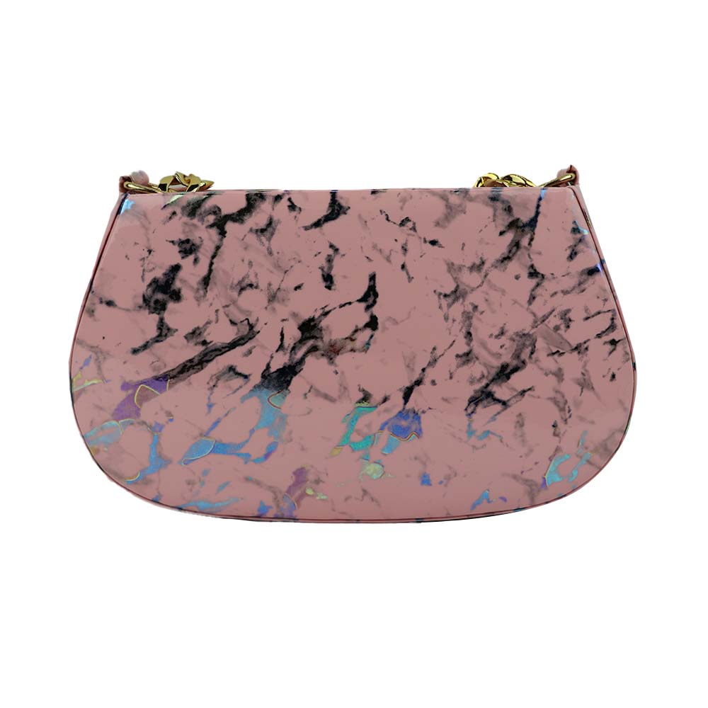 Clutch Bag with Gold Chain Strap Stylish Party Handbag