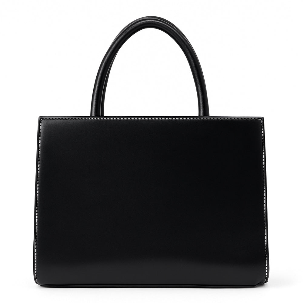 Elegant Striped Flap Top Handle Handbag