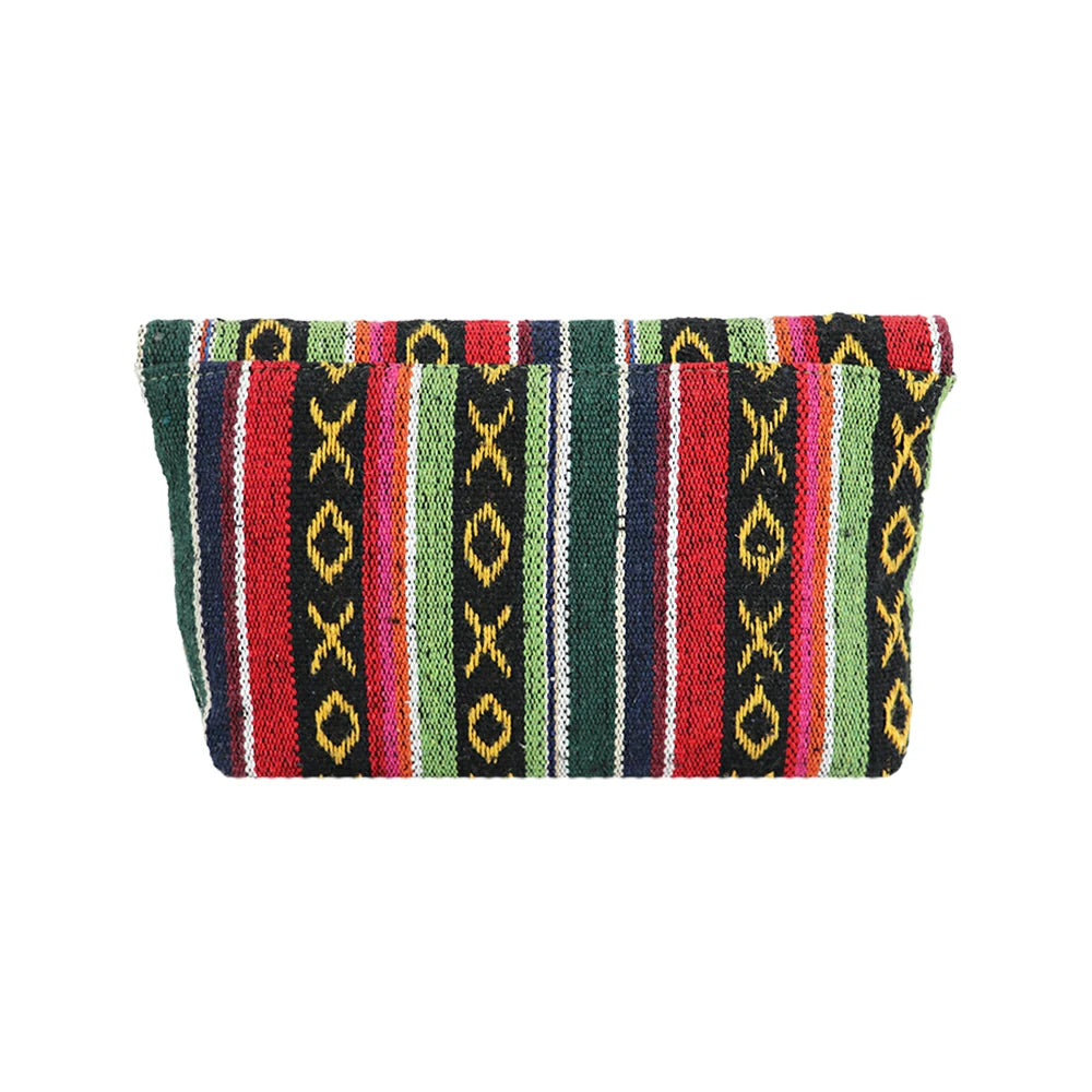 Women’s Multicolor Embroidered Clutch with Detachable Chain Strap