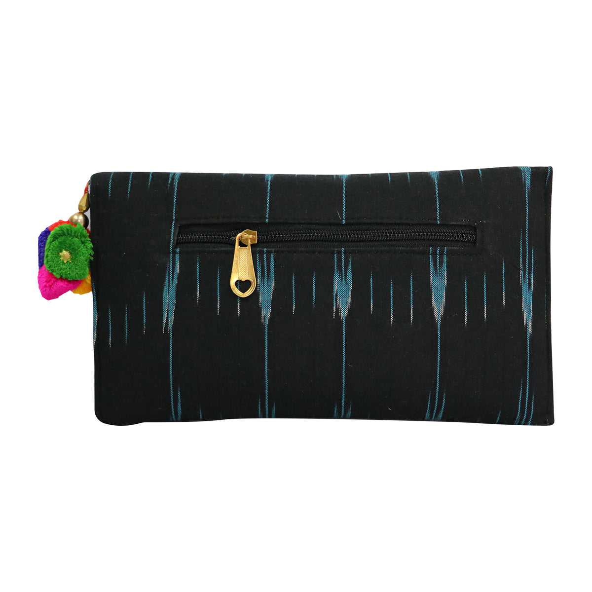 Women’s Woven Flap Clutch with Detachable Chain Strap