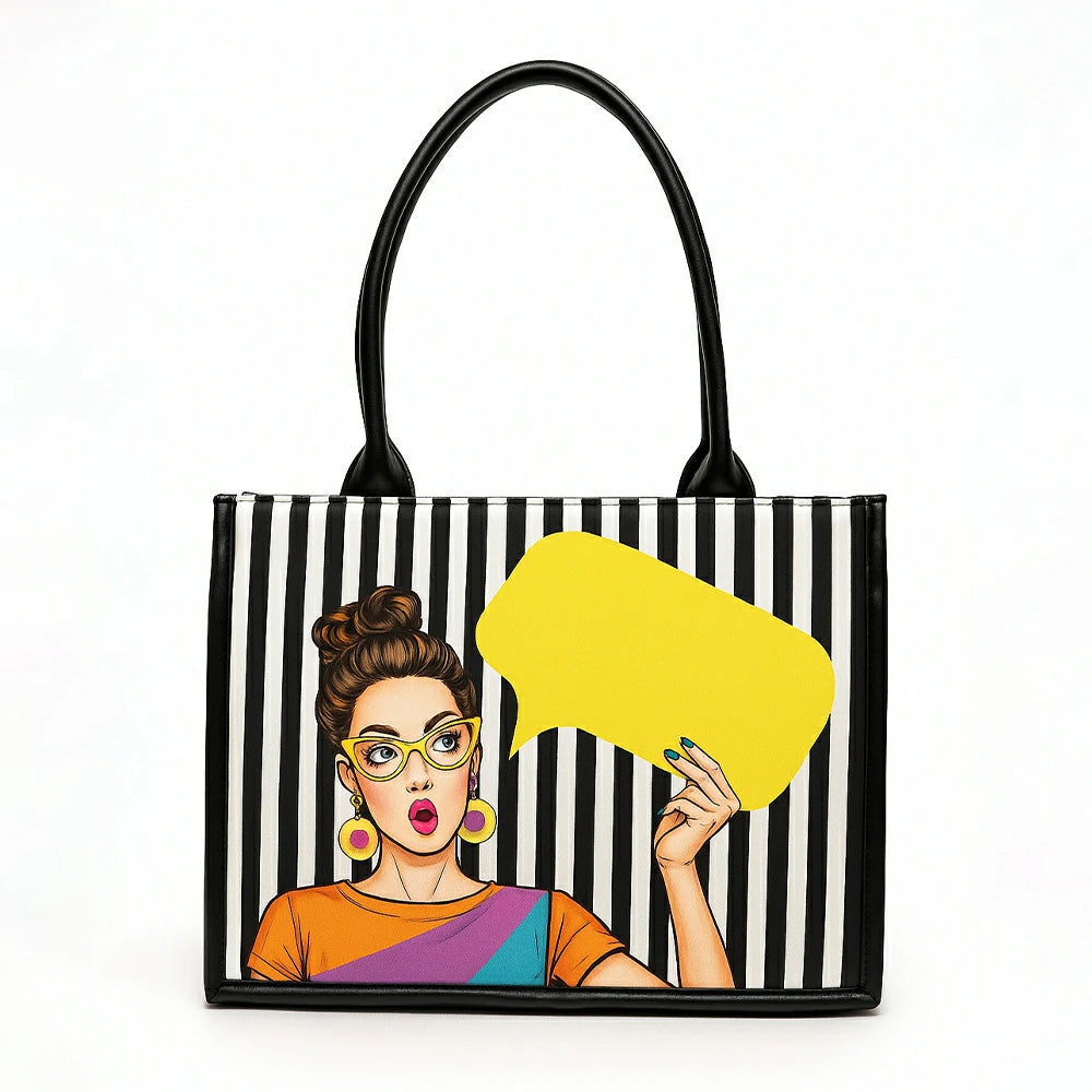 Glam Girl Houndstooth Canvas Tote