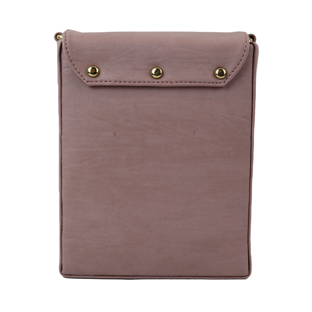 Texture Sling Bag with Gold Chain Strap