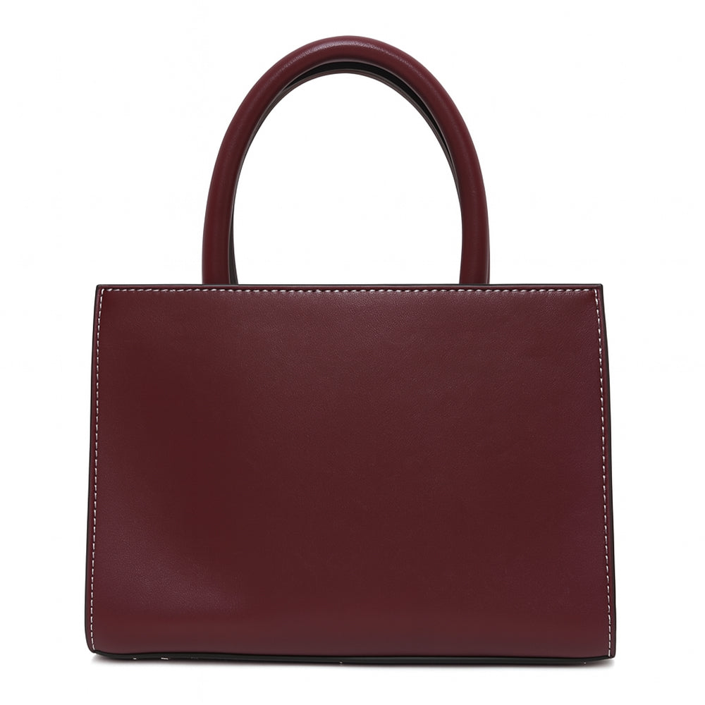 Elegant Striped Flap Top Handle Handbag