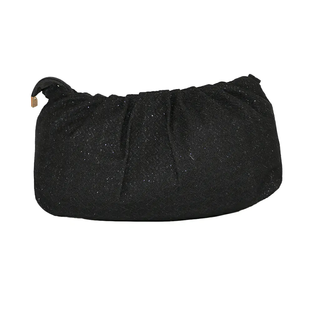 Women Party Clutch Sling Bag with Gold Chain Strap, Ruched Design