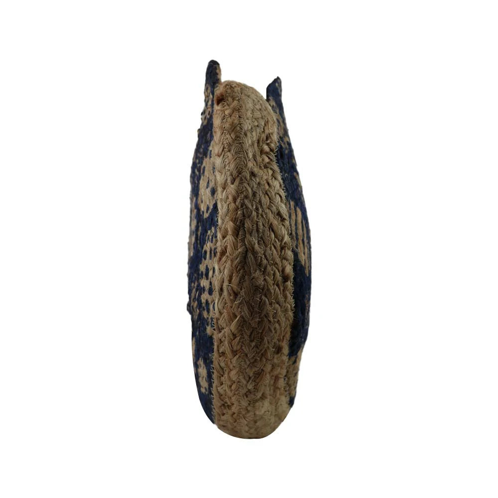 Women’s Round Jute Sling Bag with Rope Strap