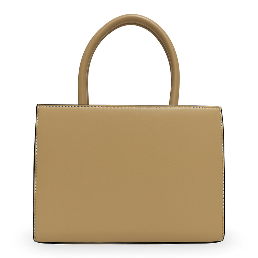 Elegant Striped Flap Top Handle Handbag