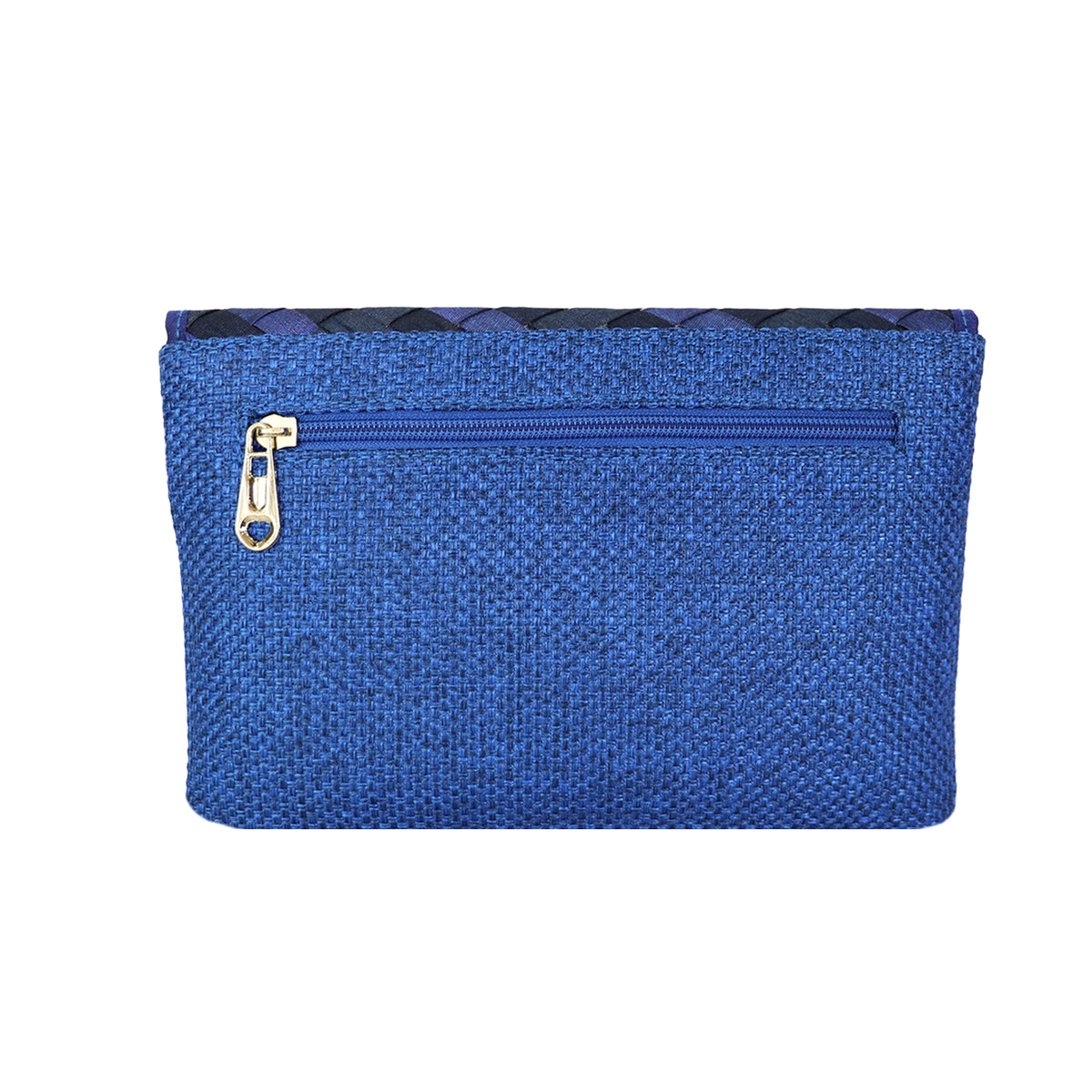 Women’s Woven Flap Clutch with Detachable Chain Strap