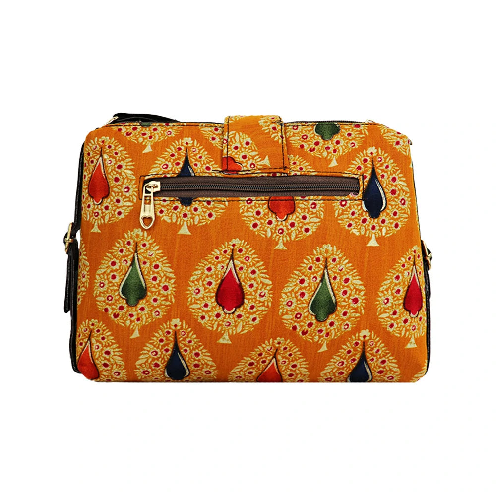 Printed Sling Bag for Women | Crossbody Handbag with Multiple Compartments | Stylish Daily Use Bag