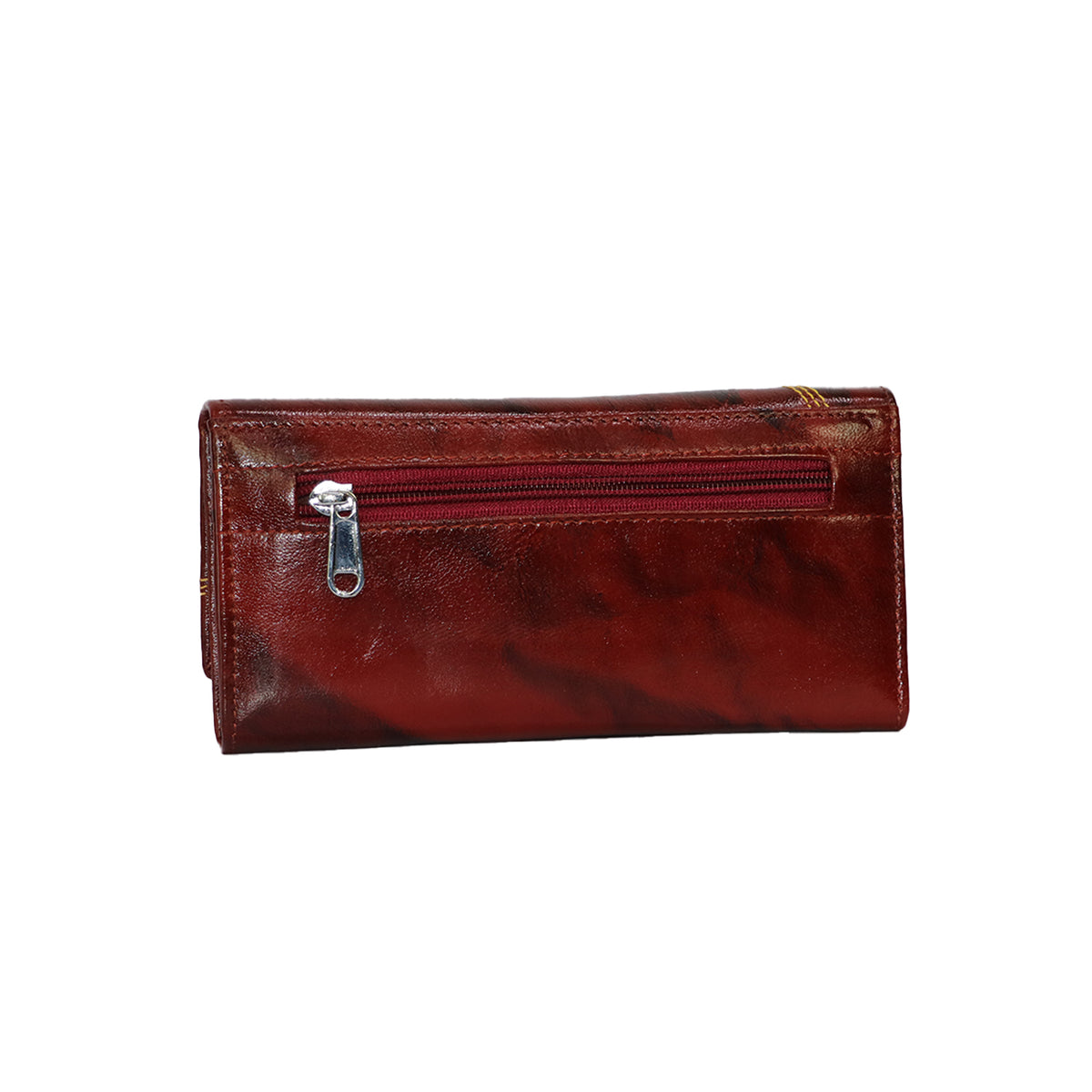 Crocodile Texture Long Wallet with Zipper Pocket and Card Slots