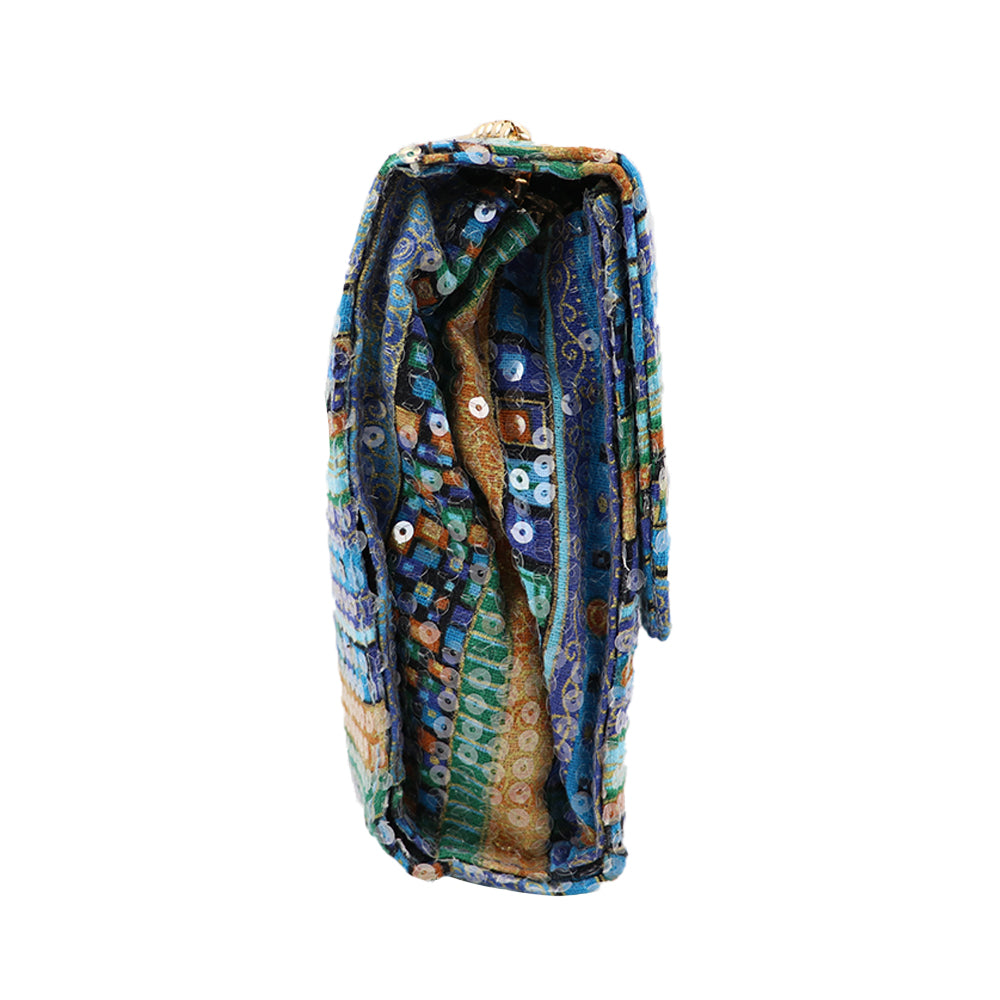 Clutch Bag with Gold Chain Strap Stylish Party Handbag