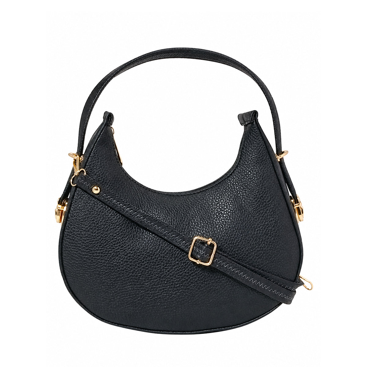 Women’s Handbag with Detachable Adjustable Shoulder Strap - black