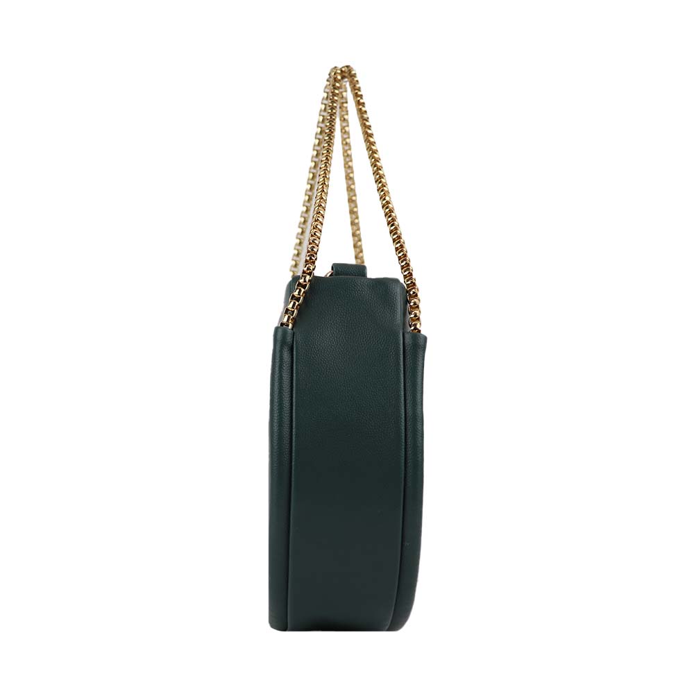 Semi Circle Sling Bag with Gold Chain Strap