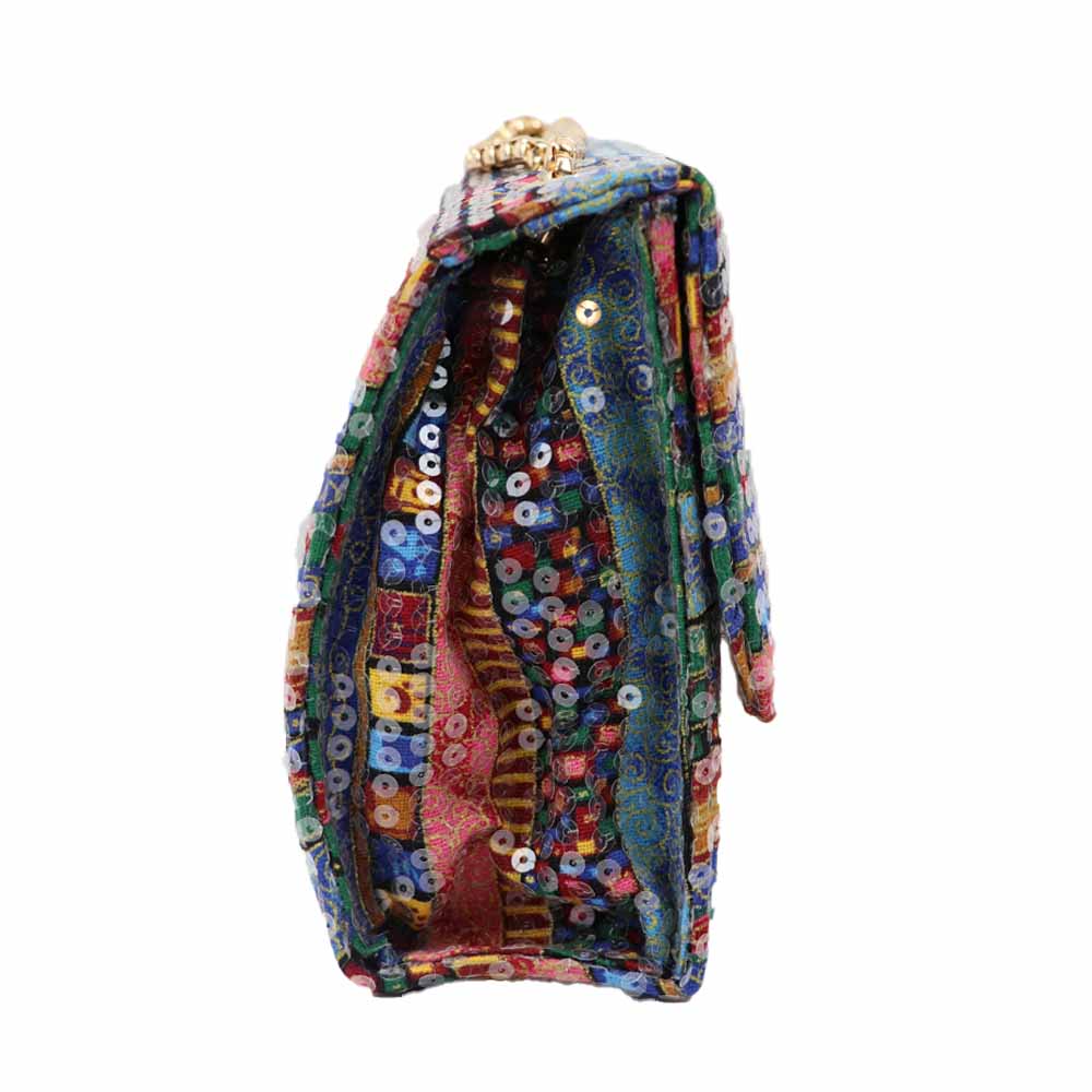 Clutch Bag with Gold Chain Strap Stylish Party Handbag