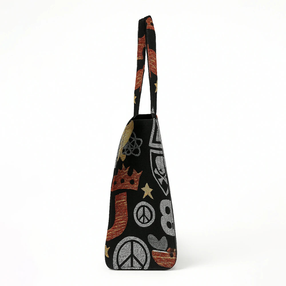 Monochrome Jungle Tapestry Tote Bag