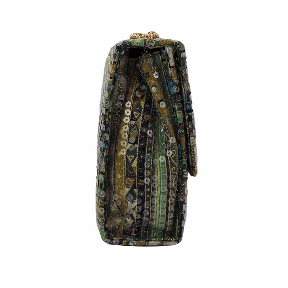 Clutch Bag with Gold Chain Strap Stylish Party Handbag