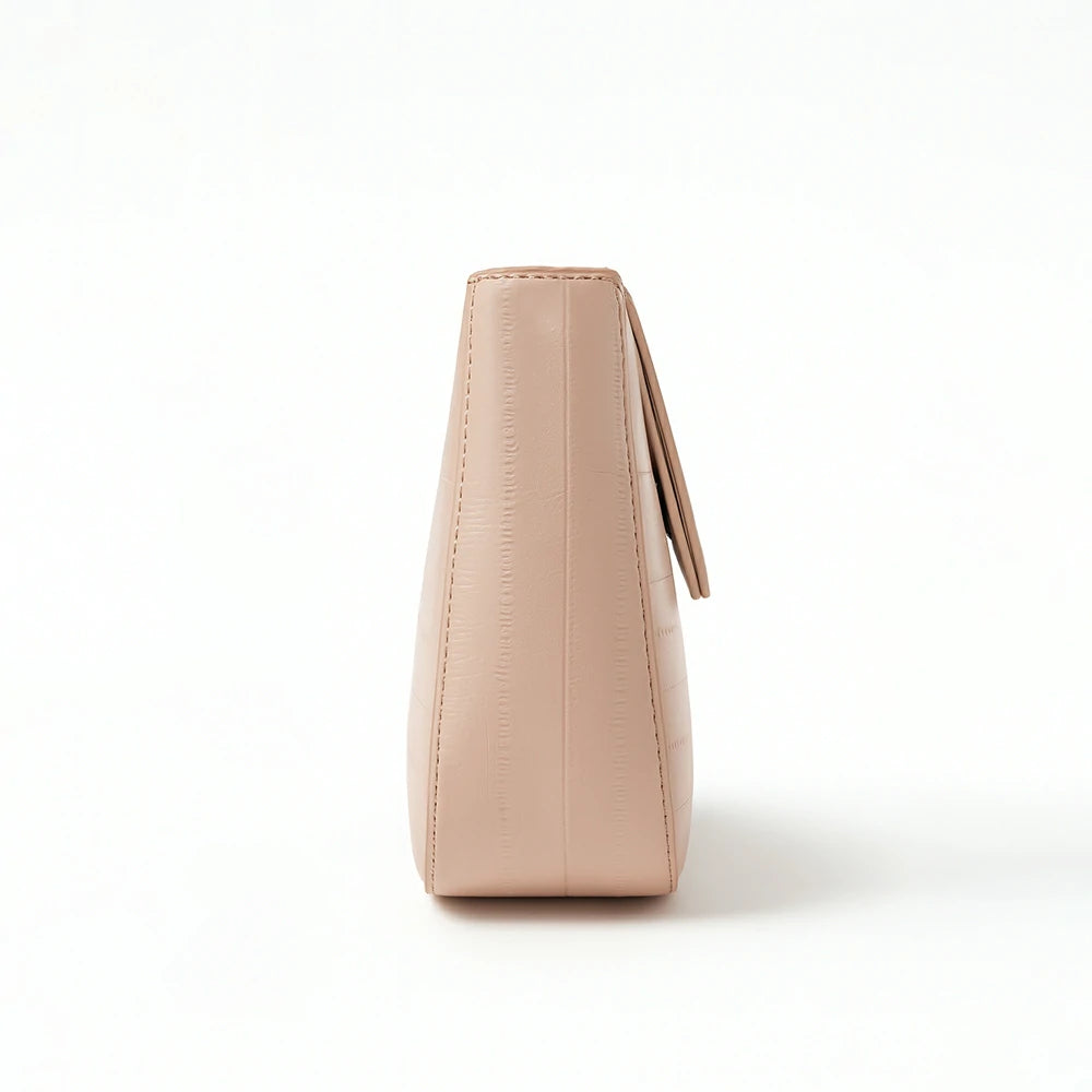 Blush Braided Handle Shoulder Bag with Chain Detail