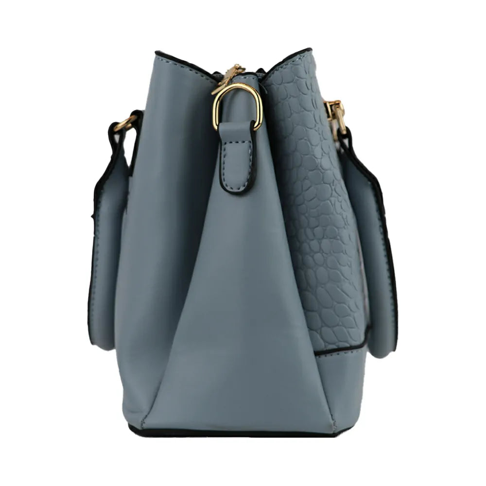 Texture Handbag with Top Handle & Sling Strap Stylish