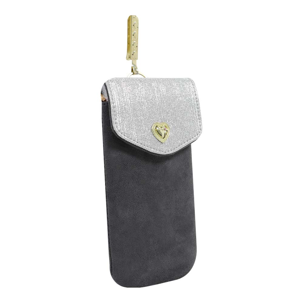 Sling Pouch with Heart Charm Accent